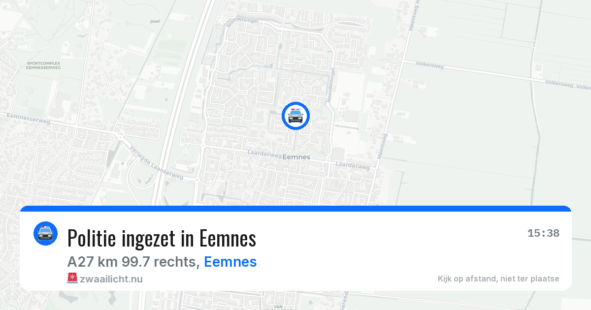 Politie ingezet in Eemnes — 7 jul 2026 | 🚨 Zwaailicht.nu