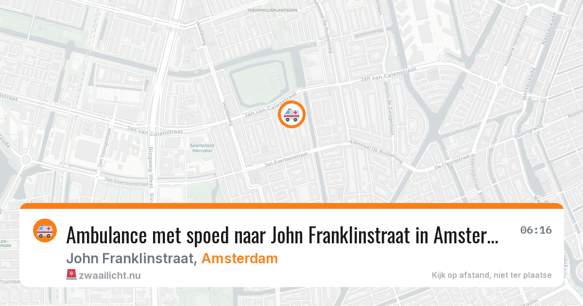 Ambulance met spoed naar John Franklinstraat in Amsterdam — 17 jul 2026