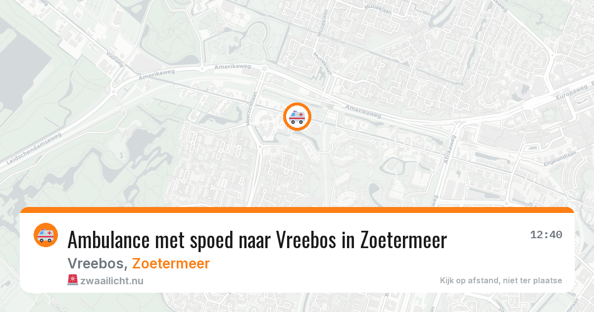 Ambulance met spoed naar Vreebos in Zoetermeer — 8 jul 2026