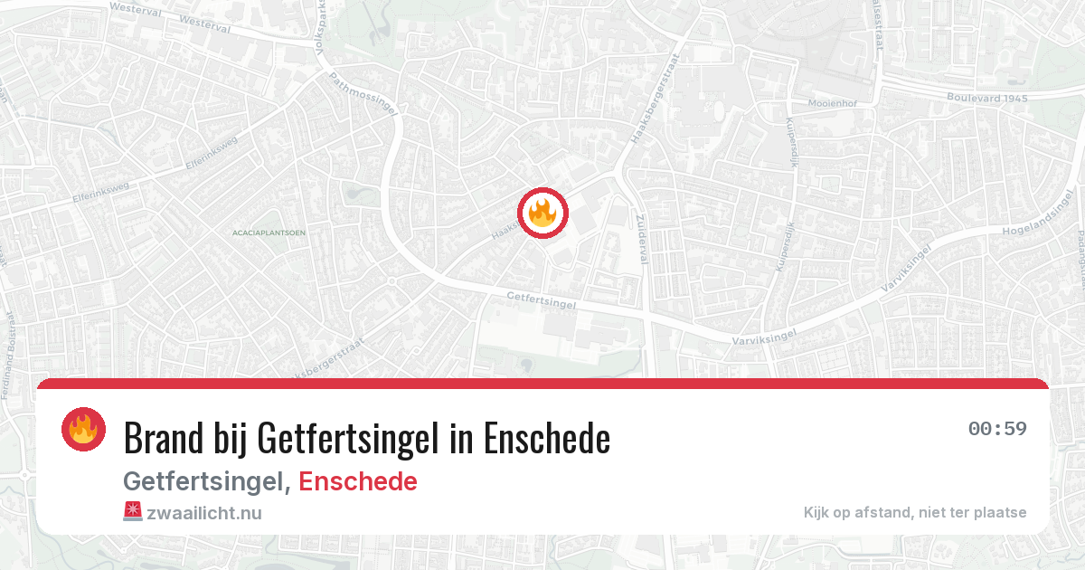 Brand bij Getfertsingel in Enschede — 21 jul 2026