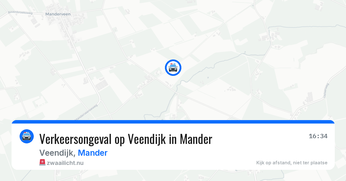 Verkeersongeval op Veendijk in Mander — 18 mrt 2026