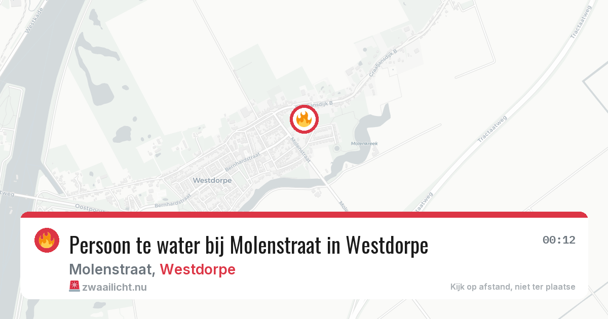 Persoon te water bij Molenstraat in Westdorpe — 1 jun 2026