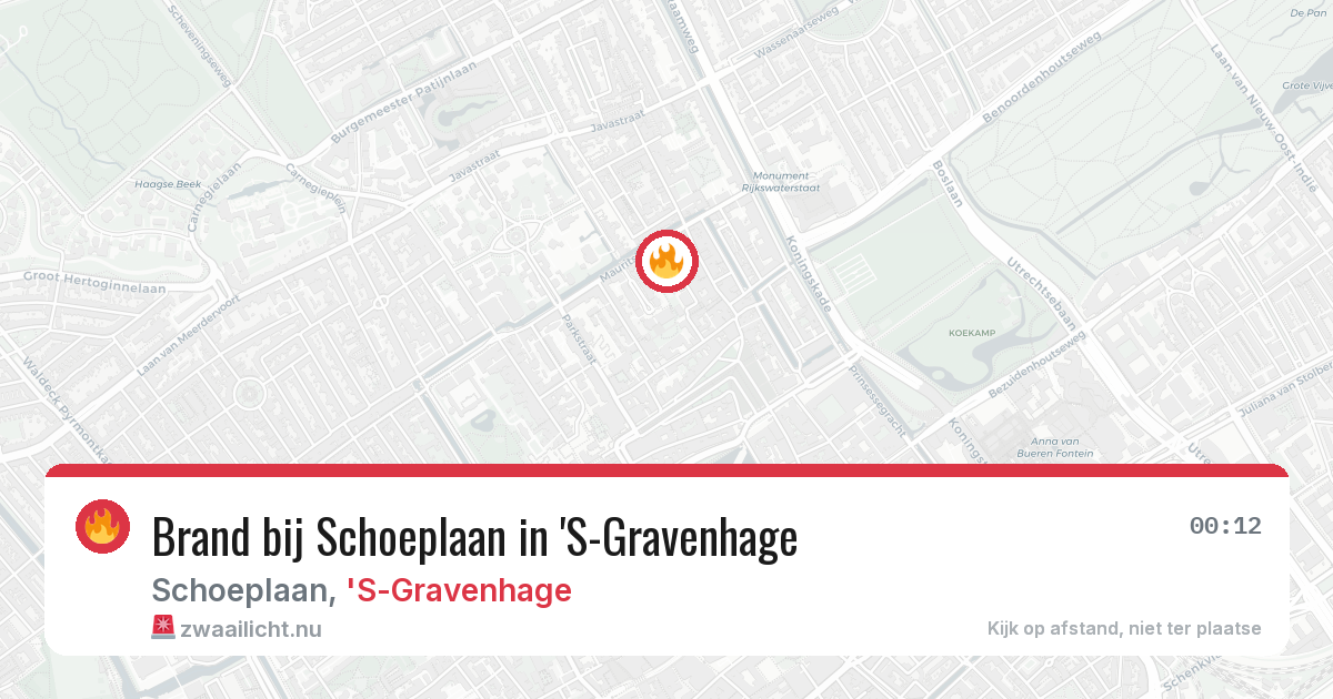 Brand bij Schoeplaan in 'S-Gravenhage — 4 apr 2026