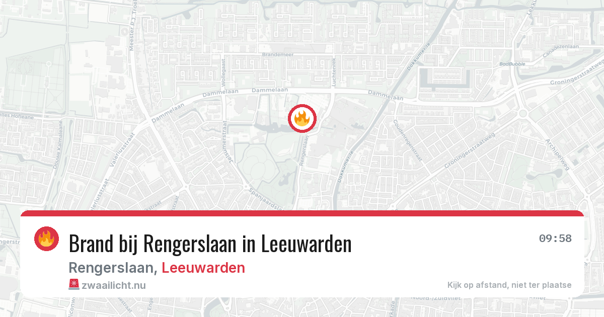 Brand bij Rengerslaan in Leeuwarden — 16 jul 2026
