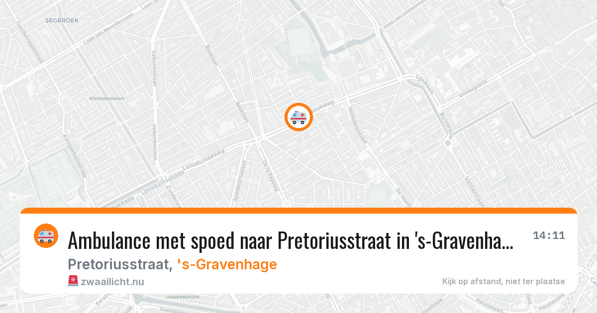 Ambulance met spoed naar Pretoriusstraat in 's-Gravenhage — 15 mei 2026