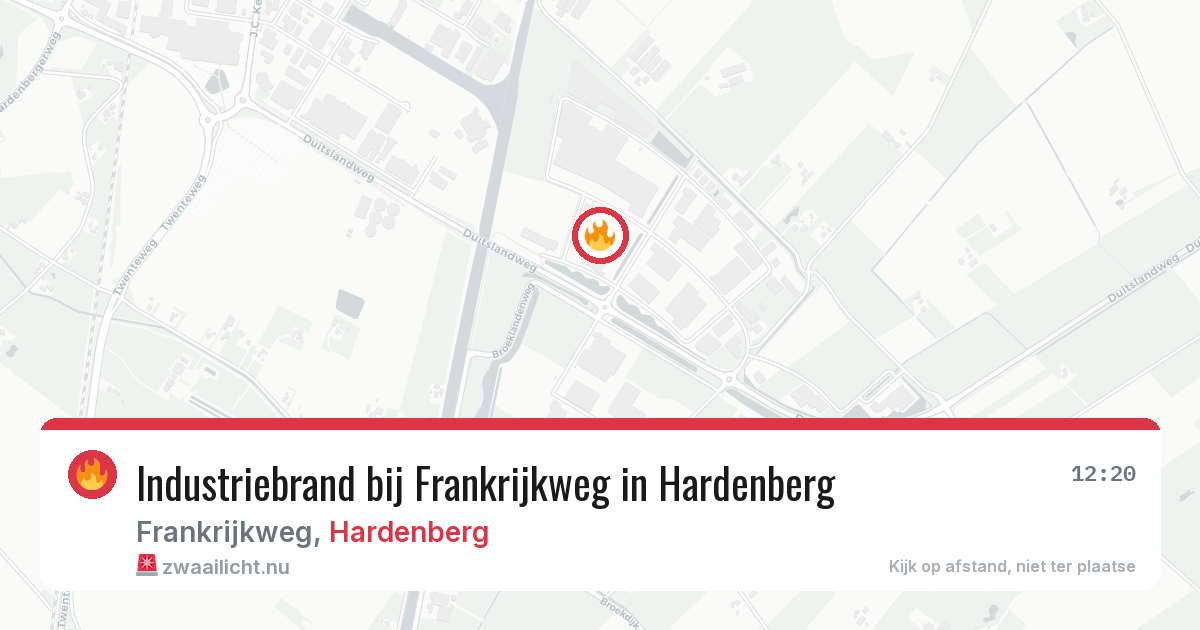 Industriebrand bij Frankrijkweg in Hardenberg — 2 jul 2026