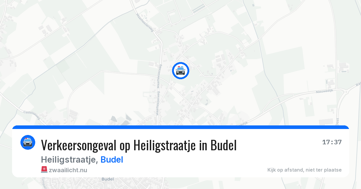 Verkeersongeval op Heiligstraatje in Budel — 21 jul 2026