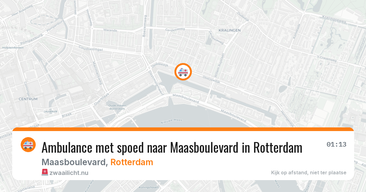 Ambulance met spoed naar Maasboulevard in Rotterdam — 10 jul 2026
