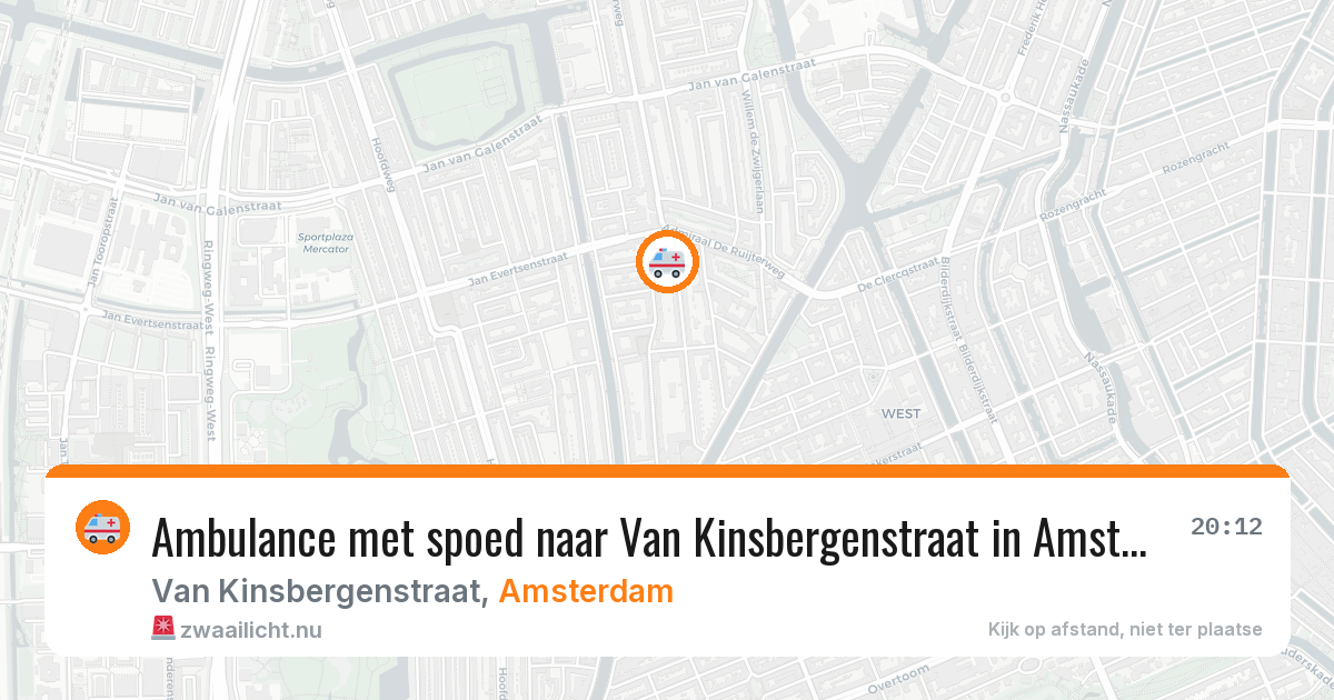 Ambulance met spoed naar Van Kinsbergenstraat in Amsterdam — 15 jul 2026