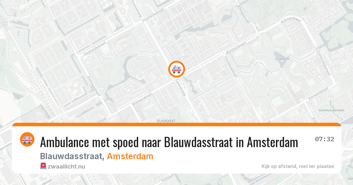 Ambulance met spoed naar Blauwdasstraat in Amsterdam — 27 mrt 2026