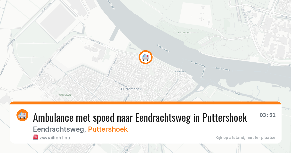 Ambulance met spoed naar Eendrachtsweg in Puttershoek — 22 apr 2026