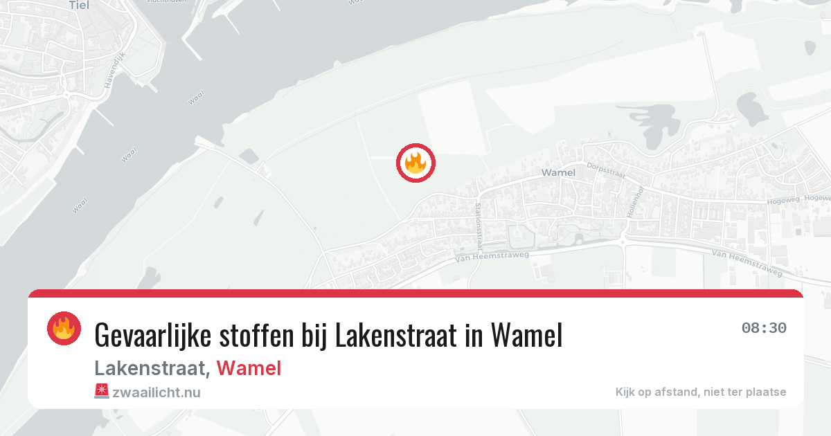 Gevaarlijke stoffen bij Lakenstraat in Wamel — 23 jul 2026