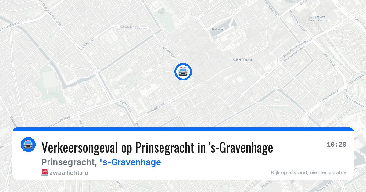 Verkeersongeval op Prinsegracht in 's-Gravenhage — 20 mrt 2026
