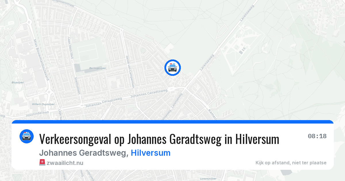 Verkeersongeval op Johannes Geradtsweg in Hilversum — 18 mrt 2026