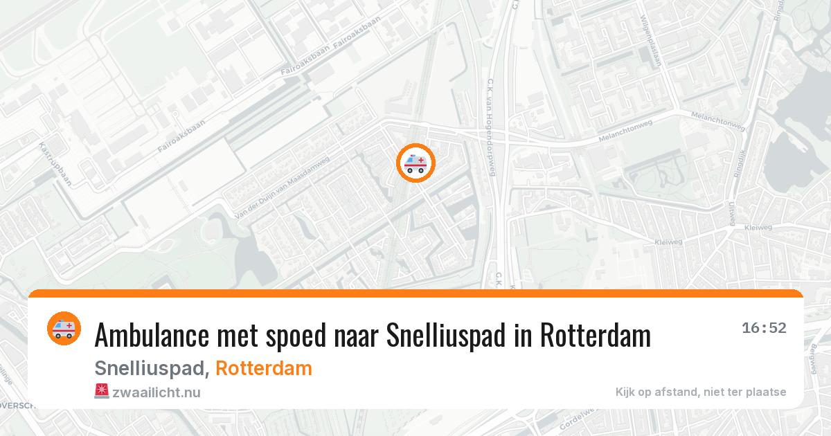 Ambulance met spoed naar Snelliuspad in Rotterdam — 25 mei 2026