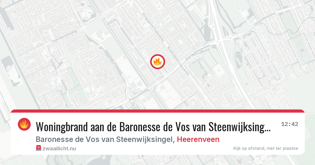 Woningbrand aan de Baronesse de Vos van Steenwijksingel in Heerenveen — 18 mei 2026