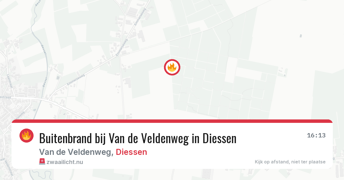 Buitenbrand bij Van de Veldenweg in Diessen — 30 apr 2026