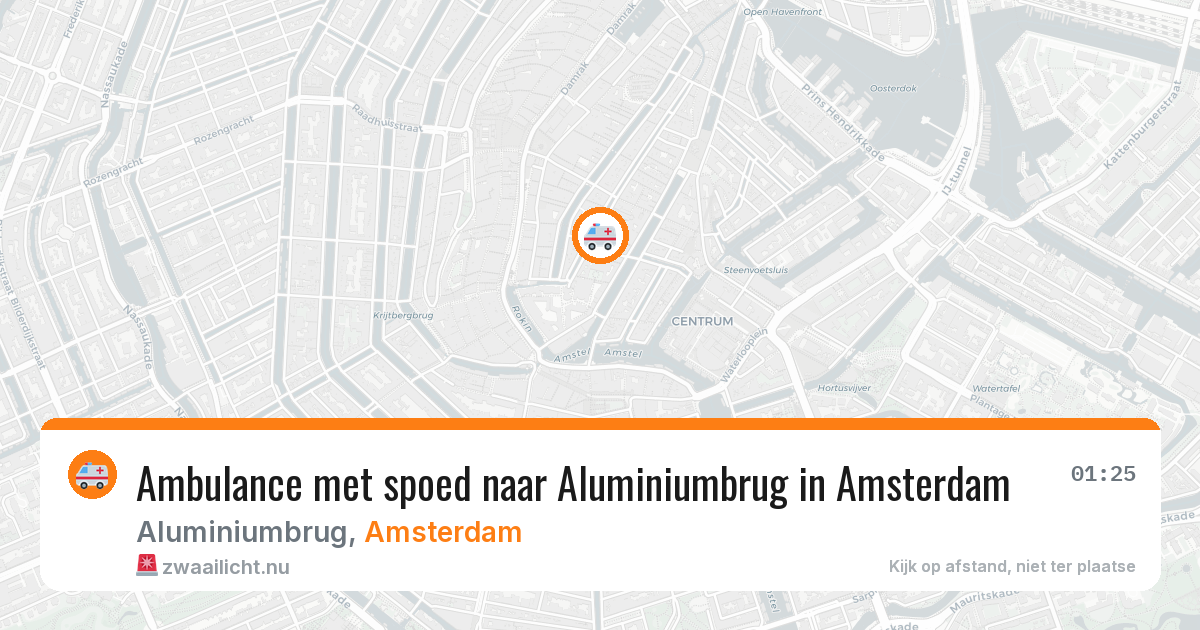 Ambulance met spoed naar Aluminiumbrug in Amsterdam — 16 jul 2026
