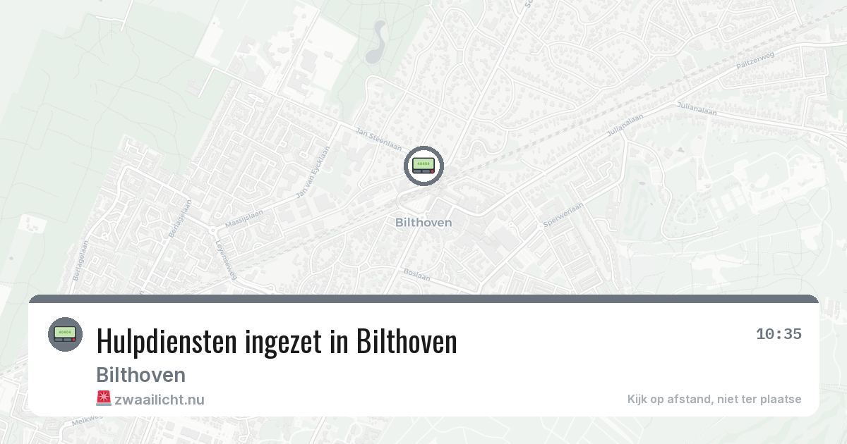 Hulpdiensten ingezet in Bilthoven — 25 apr 2026 | 🚨 Zwaailicht.nu