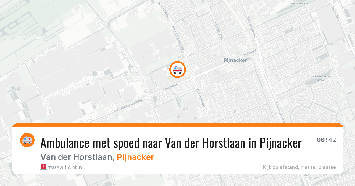 Ambulance met spoed naar Van der Horstlaan in Pijnacker — 20 jul 2026