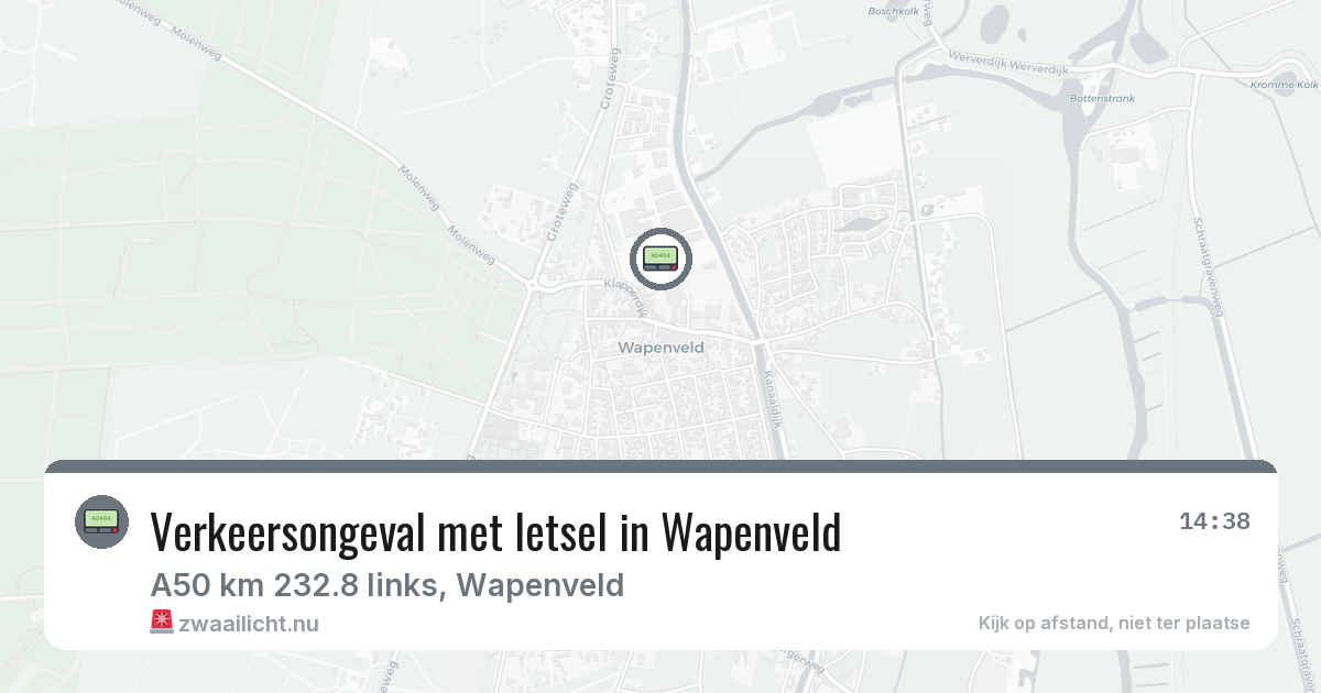 Verkeersongeval met letsel in Wapenveld — 7 mrt 2026