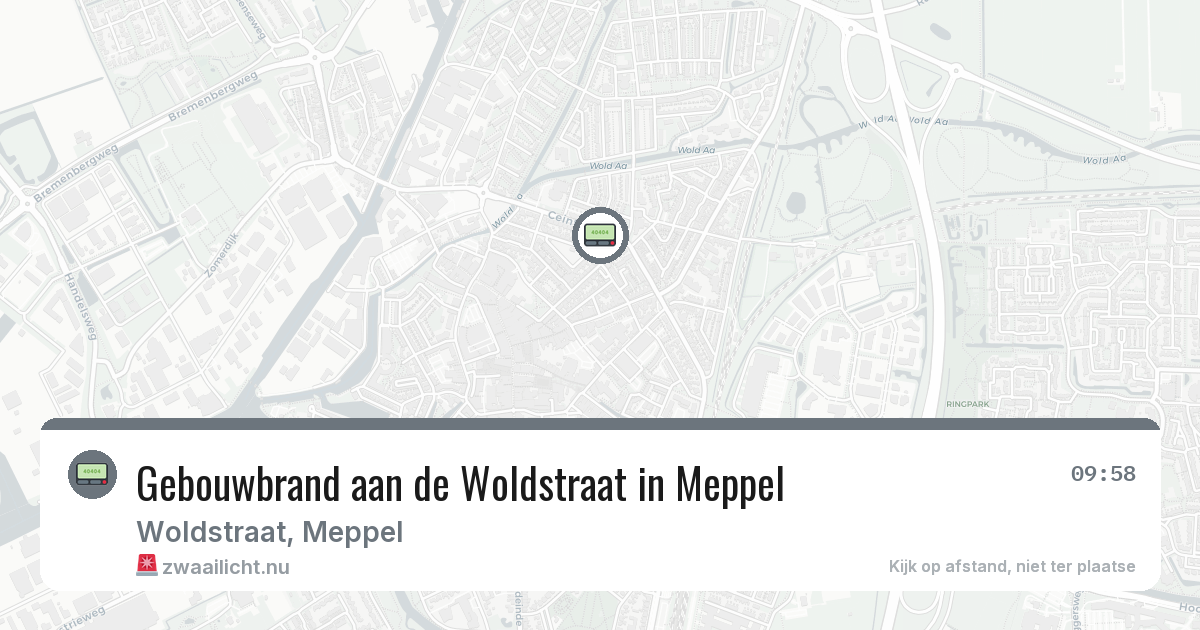 Gebouwbrand aan de Woldstraat in Meppel — 13 jul 2026