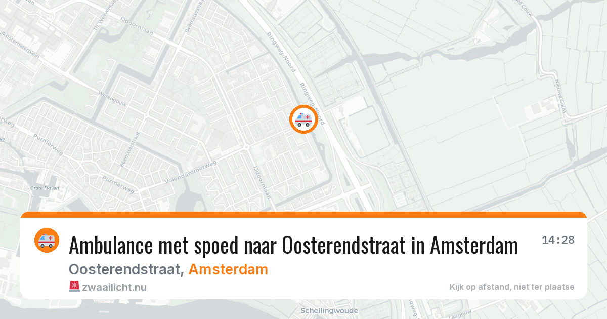 Ambulance met spoed naar Oosterendstraat in Amsterdam — 15 mei 2026