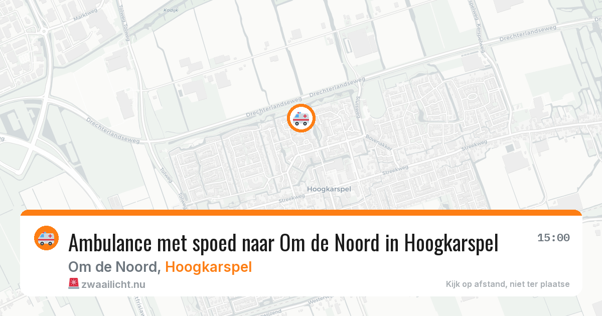 Ambulance met spoed naar Om de Noord in Hoogkarspel — 25 mrt 2026