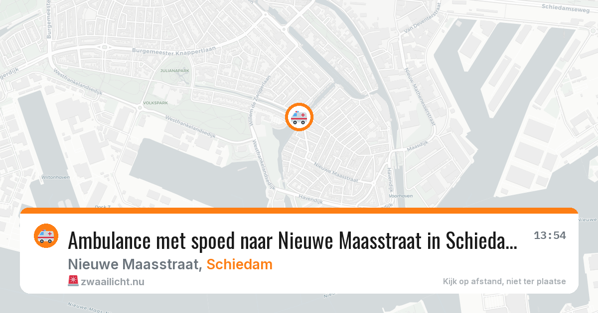Ambulance met spoed naar Nieuwe Maasstraat in Schiedam — 11 jul 2026