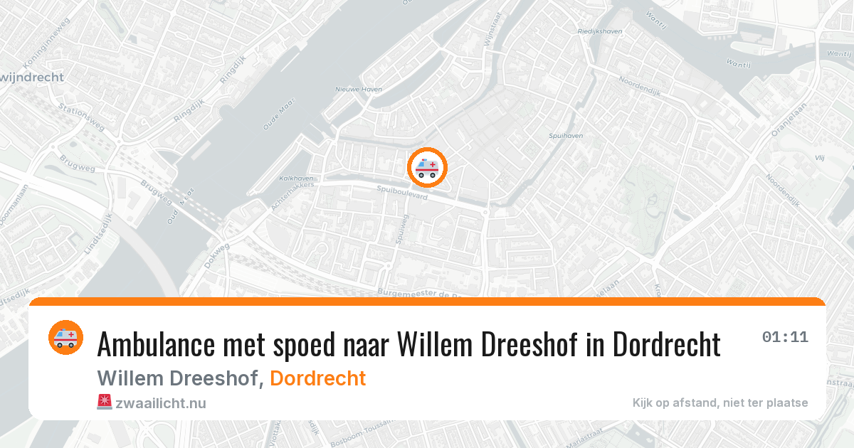 Ambulance met spoed naar Willem Dreeshof in Dordrecht — 14 jul 2026