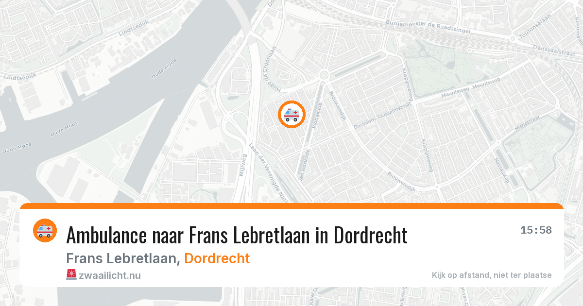 Ambulance naar Frans Lebretlaan in Dordrecht — 16 jul 2026