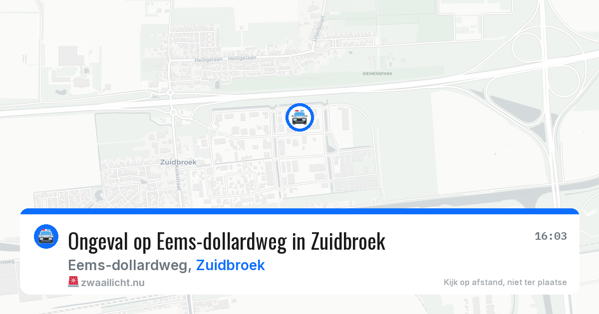 Ongeval op Eems-dollardweg in Zuidbroek — 7 jul 2026
