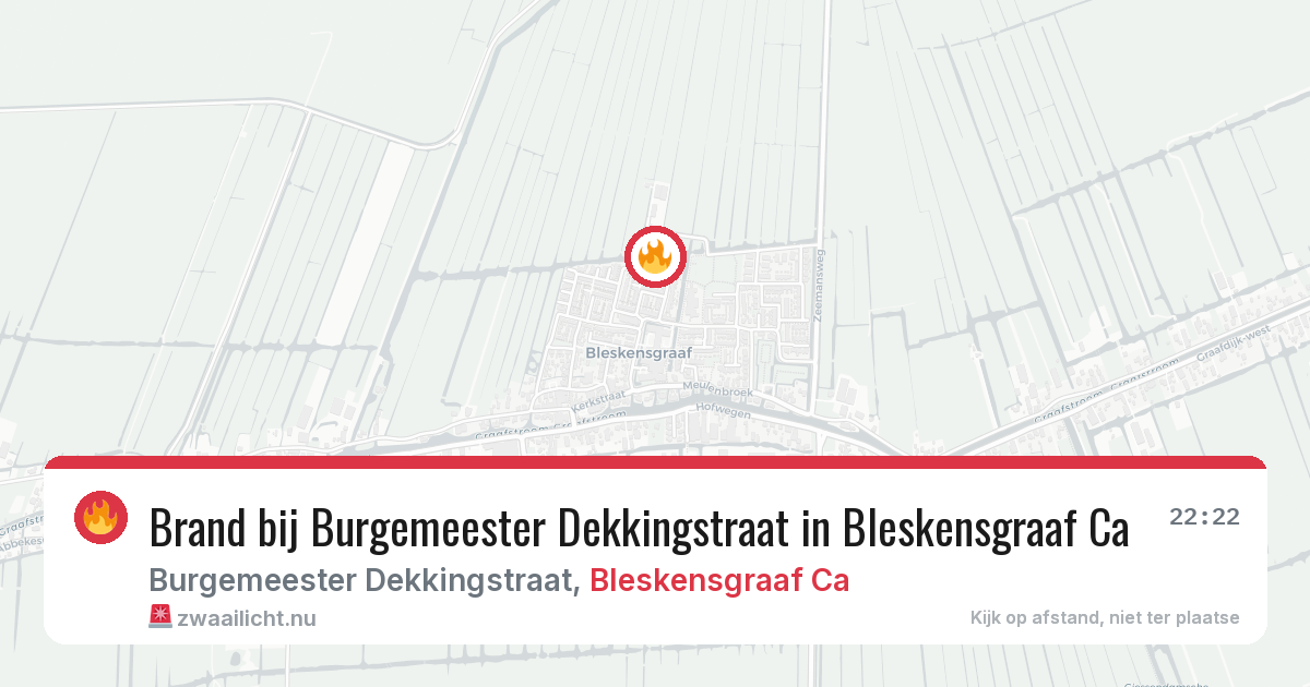 Brand bij Burgemeester Dekkingstraat in Bleskensgraaf Ca — 30 mei 2026