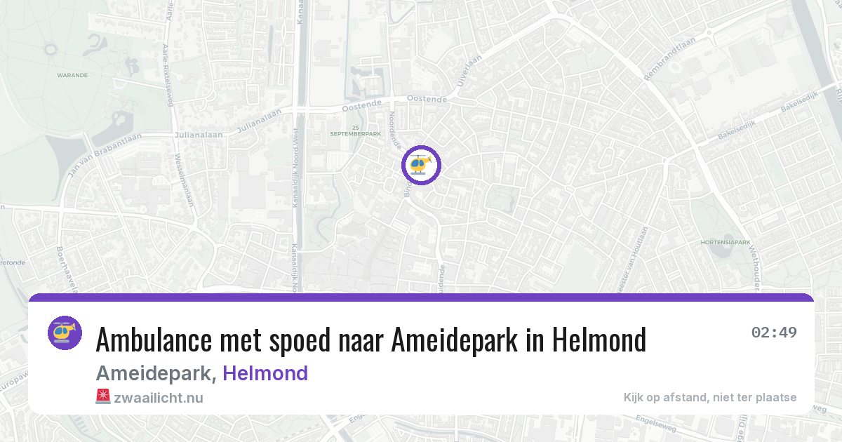 Ambulance met spoed naar Ameidepark in Helmond — 19 jul 2026