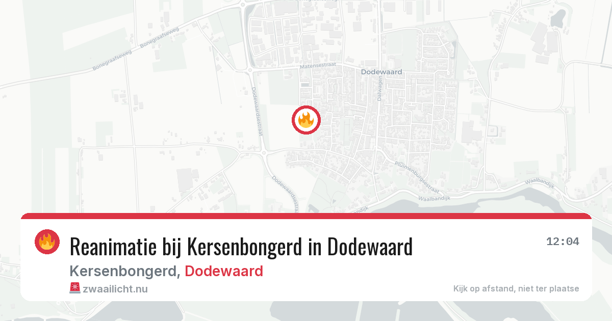 Reanimatie bij Kersenbongerd in Dodewaard — 28 mei 2026