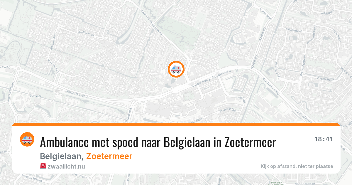 Ambulance met spoed naar Belgielaan in Zoetermeer — 12 jul 2026