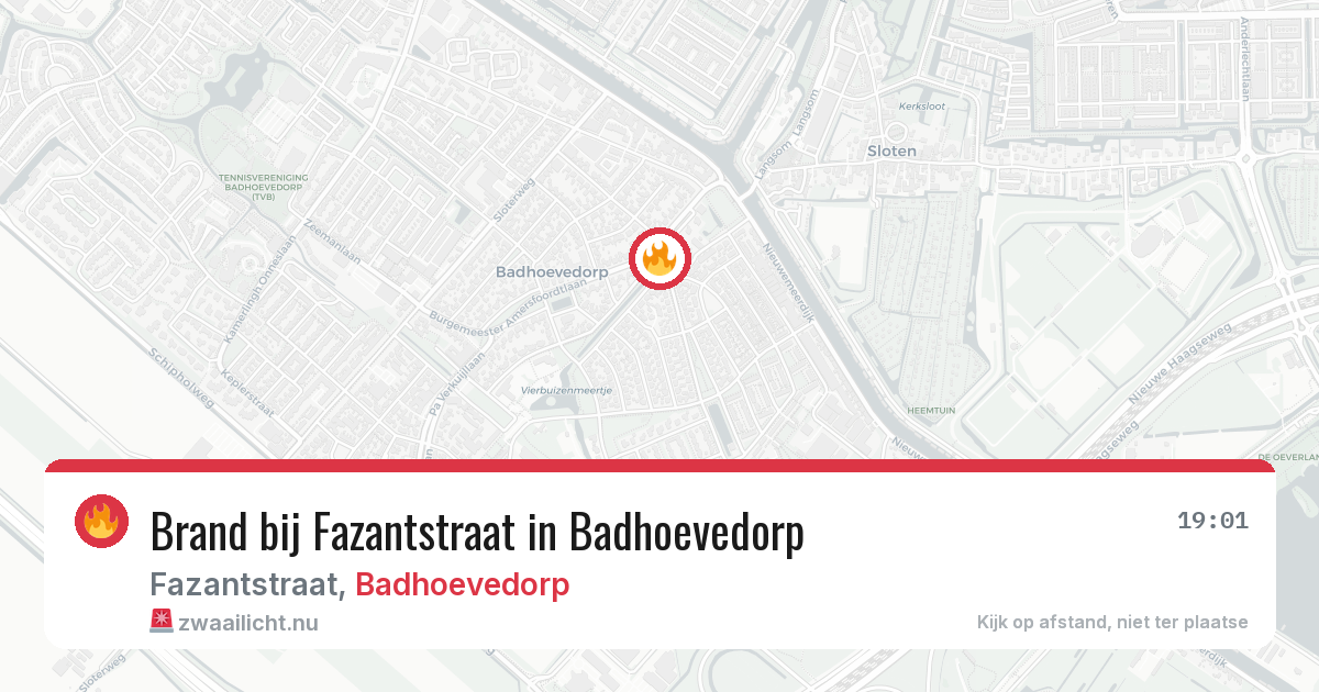 Brand bij Fazantstraat in Badhoevedorp — 21 mrt 2026