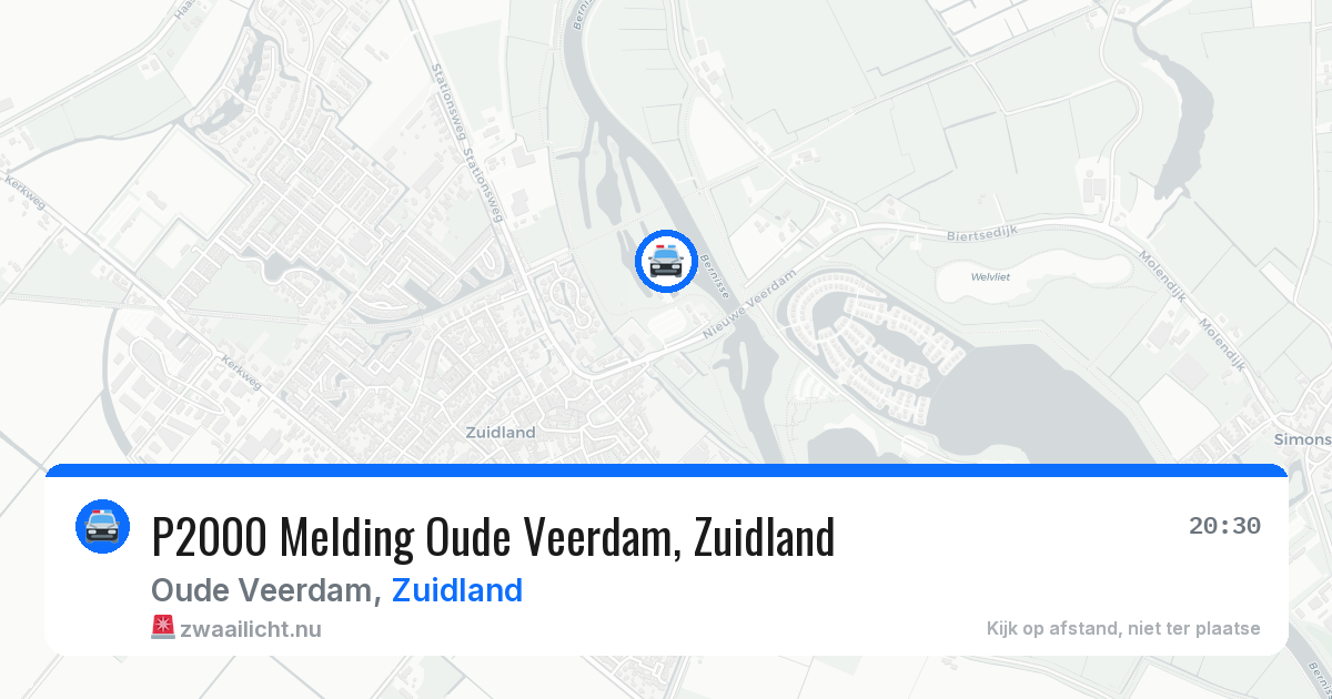 P2000 Melding Oude Veerdam, Zuidland — 28 mei 2026