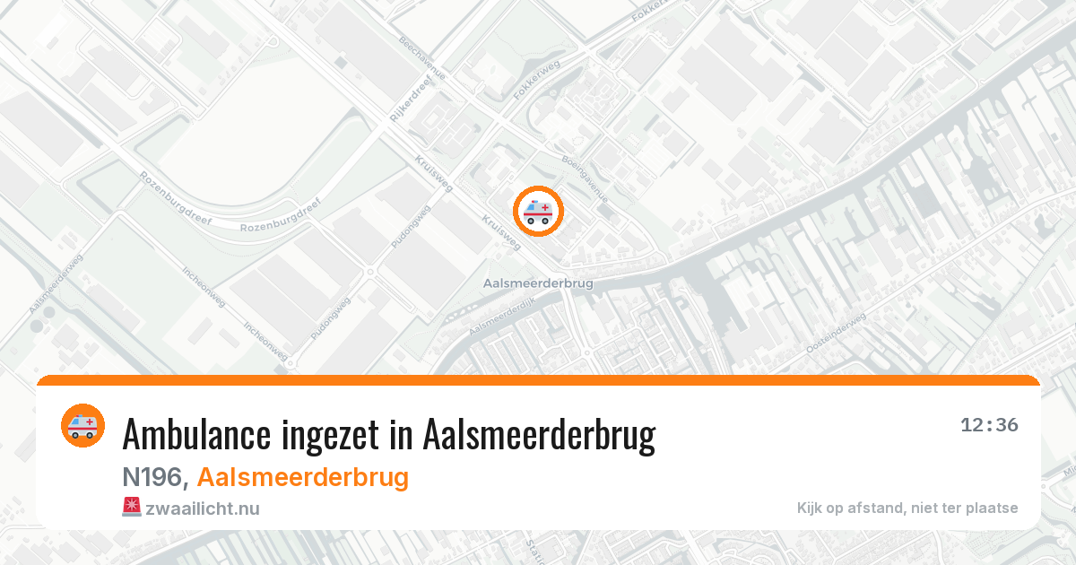 Ambulance ingezet in Aalsmeerderbrug — 16 jul 2026 | 🚨 Zwaailicht.nu