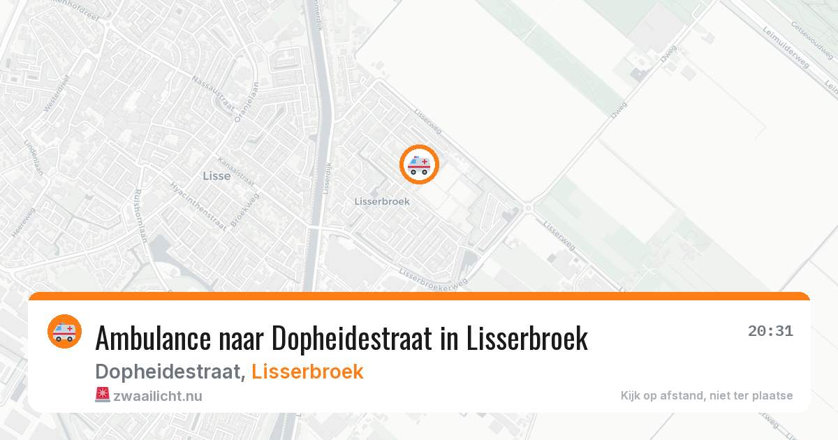 Ambulance naar Dopheidestraat in Lisserbroek — 17 mei 2026