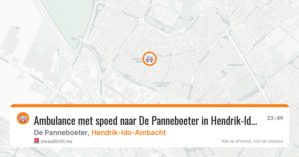 Ambulance met spoed naar De Panneboeter in Hendrik-Ido-Ambacht — 17 mei 2026