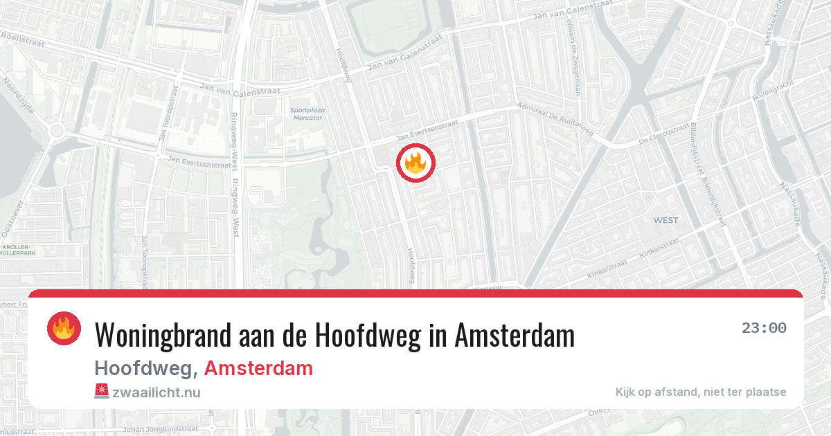 Woningbrand aan de Hoofdweg in Amsterdam — 19 mrt 2026