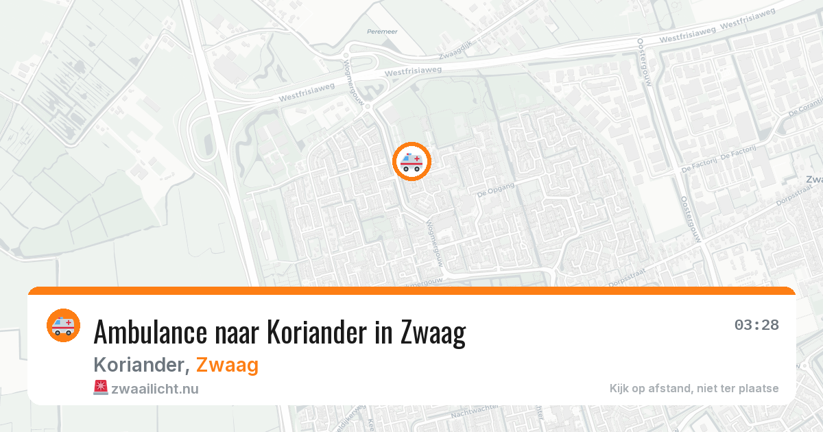 Ambulance naar Koriander in Zwaag — 26 mei 2026