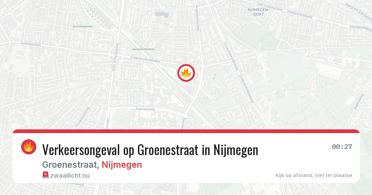 Verkeersongeval op Groenestraat in Nijmegen — 17 jul 2026