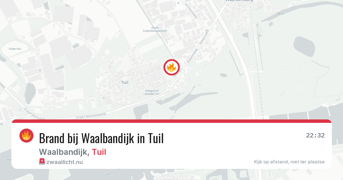 Brand bij Waalbandijk in Tuil — 20 jul 2026