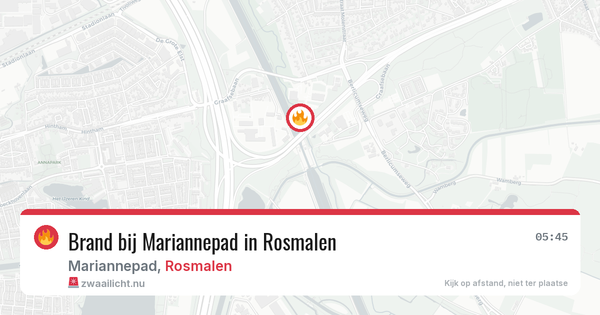 Brand bij Mariannepad in Rosmalen — 17 jul 2026