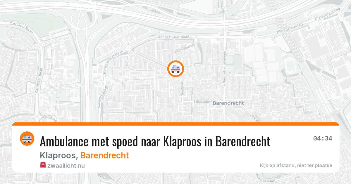 Ambulance met spoed naar Klaproos in Barendrecht — 13 jul 2026