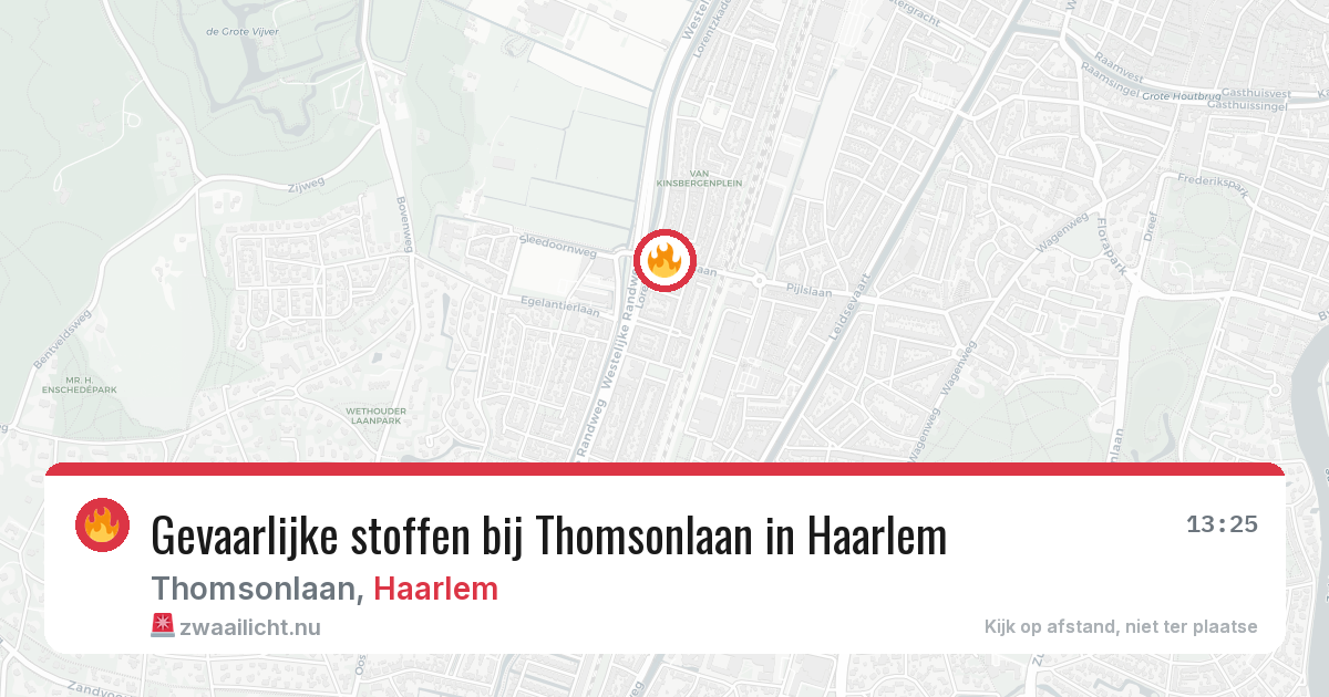 Gevaarlijke stoffen bij Thomsonlaan in Haarlem — 16 jul 2026