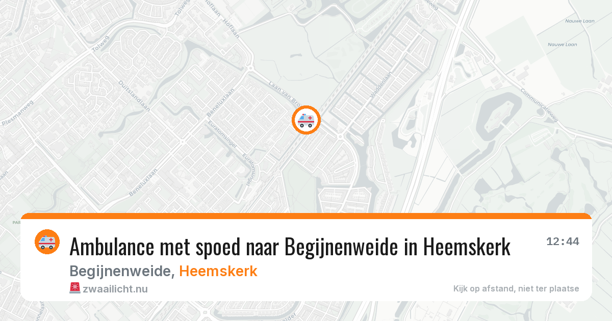 Ambulance met spoed naar Begijnenweide in Heemskerk — 20 jul 2026