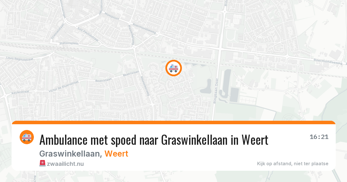 Ambulance met spoed naar Graswinkellaan in Weert — 26 jul 2026